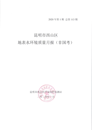 地表水质月报2020年1月份（非国考）1