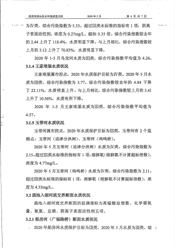 昆明市西山区地表水环境质量月报（非国考）20200616-6
