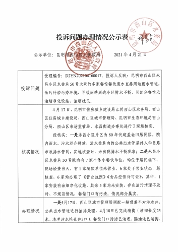 中央环保督查投诉问题办理情况公示表（受理编号：D2YN202104160017）_页面_1