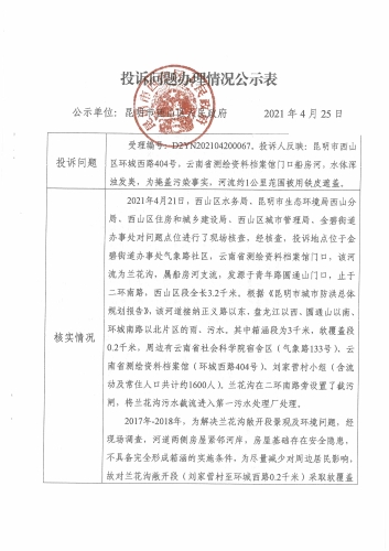 中央环保督查投诉问题办理情况公示表（受理编号：D2YN202104200067）_页面_1