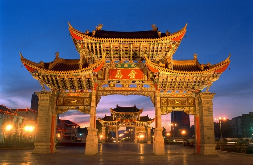 金碧-金马碧鸡坊夜景-刘建明 摄