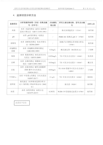2023年5月西山区集中式应用水源地水质监测报告第2页