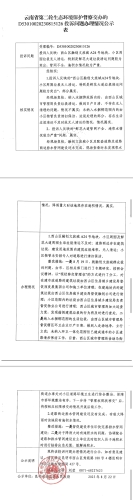 关于云南省第二轮生态环境保护督察D53010020230815126交办投诉问题办理情况公示表 关于云南省第二轮生态环境保护督察D53010020230815126交办投诉问题办理情况公示表