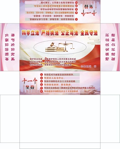 海口街道白鱼社区法治宣传抽纸盒样图