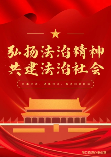 海口街道国庆主题普法宣传海报5