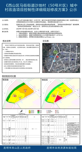 西山区马街街道沙地村（50号片区）城中村改造项目控制性详细规划修改方案公示小样2024.11.13-最终稿_00