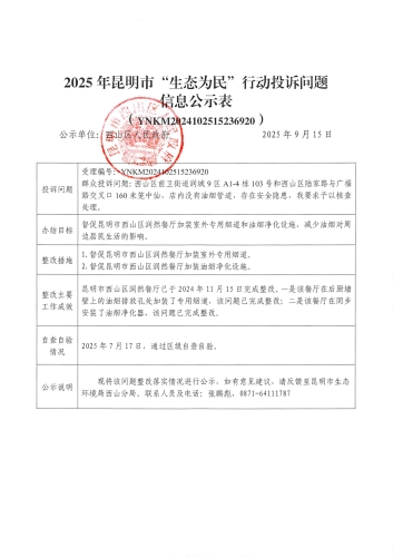 2025年昆明市“生态为民”行动投诉问题信息公示表(笼中仙）_1