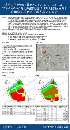 西山区金碧01单元XS-YC1-B-01-02、XS-YC1-B-02-02等地块控制性详细规划修改方案